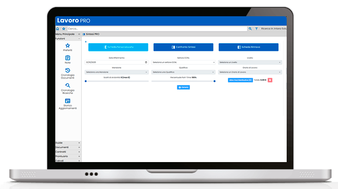 Schermata del Software