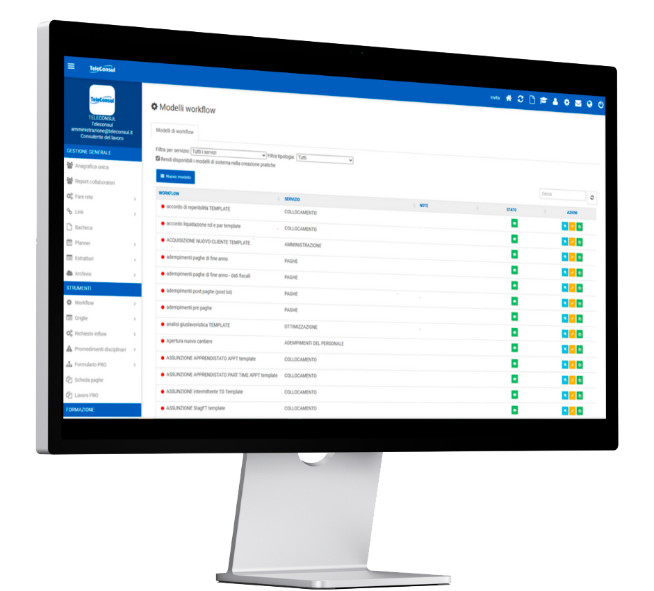 Schermata del software Studio PRO