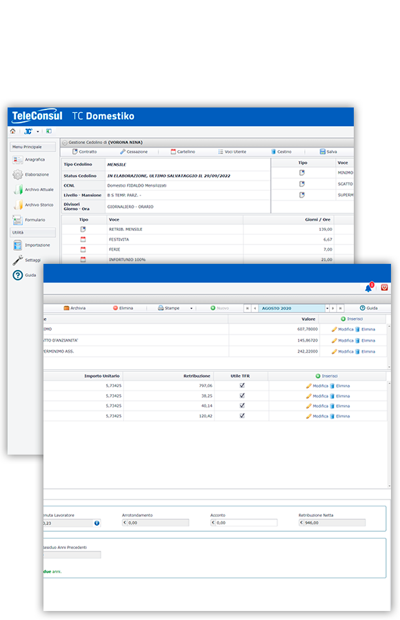 schermata software